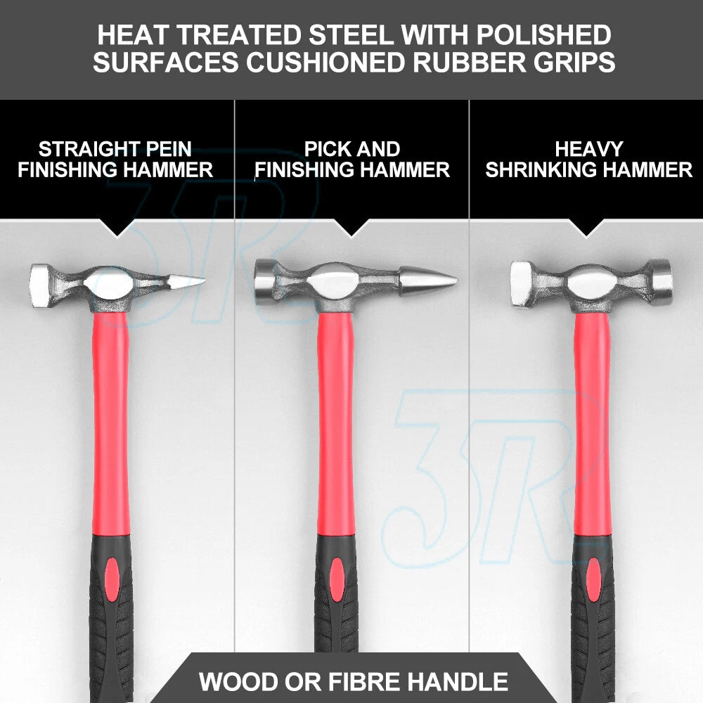 7X Car Body Repair Hammer & Dolly Kit Auto Panel Beating Dent Roller