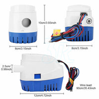 12V 1100GPH Bilge Pump Boat Automatic Water Auto Marine Submersible Float Switch - view 3
