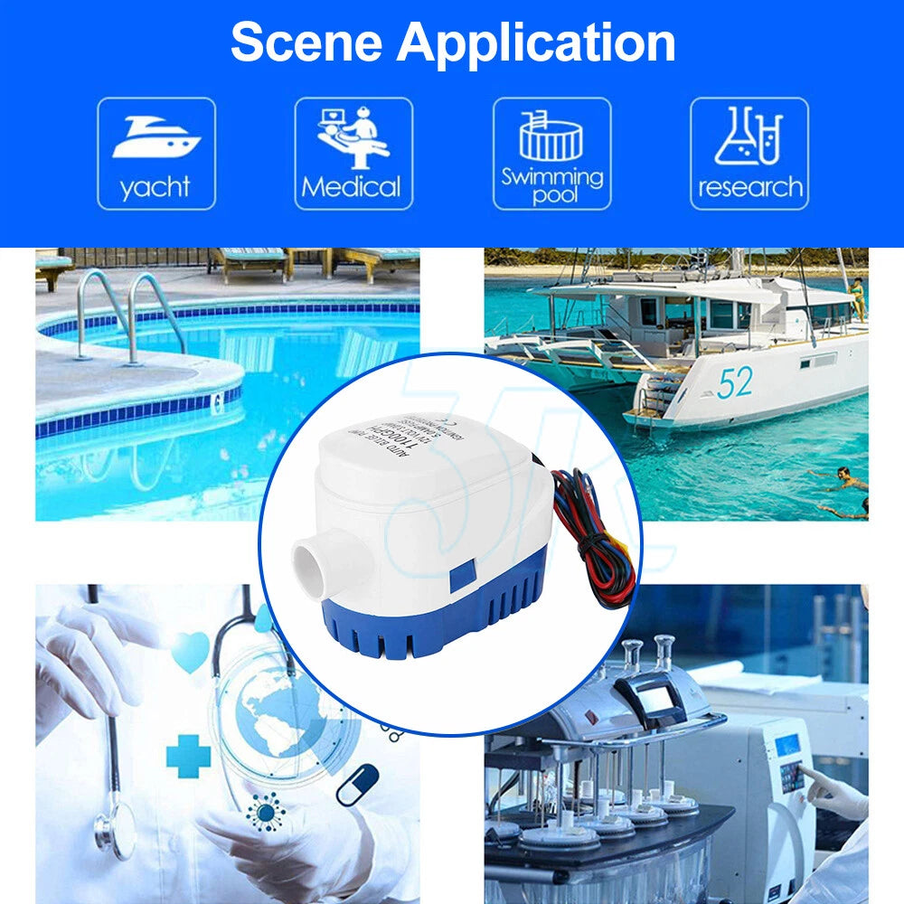 12V 1100GPH Bilge Pump Boat Automatic Water Auto Marine Submersible Float Switch - view 6