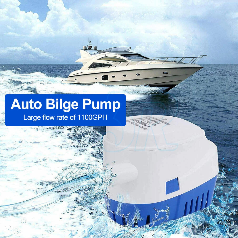 12V 1100GPH Bilge Pump Boat Automatic Water Auto Marine Submersible Float Switch - view 7