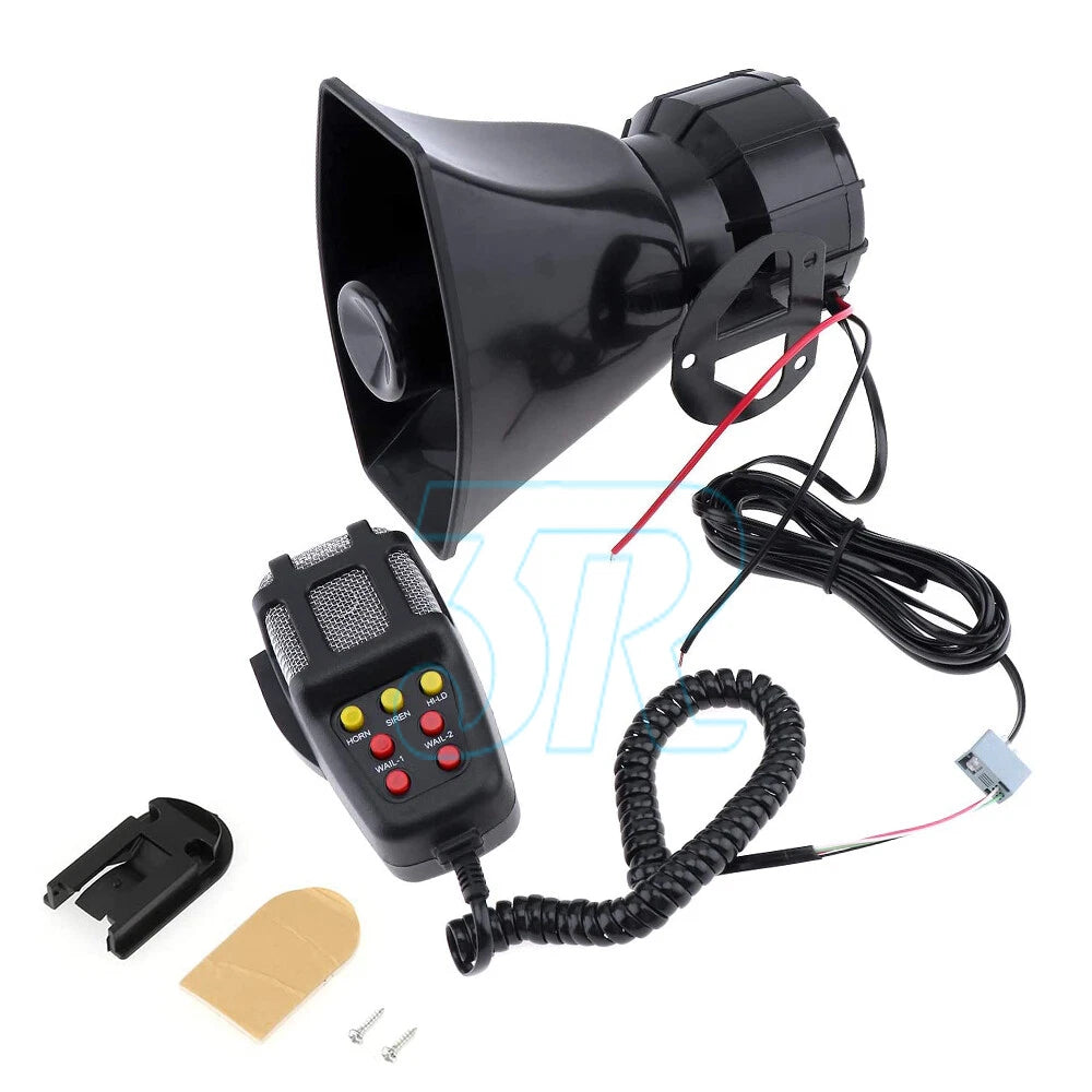 12V Air Horn Siren Megaphone Loud+MIC Speaker 5 Sounds Car Vehicle Truck Van - view 1