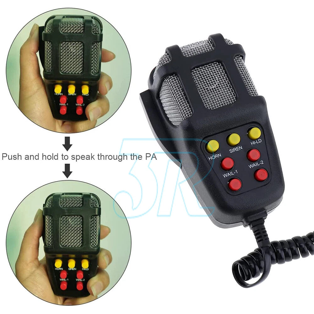 12V Air Horn Siren Megaphone Loud+MIC Speaker 5 Sounds Car Vehicle Truck Van - view 4