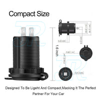 2X 12V Car Cigarette Lighter Socket Waterproof USB Charger Power Adapter Outlet - view 9
