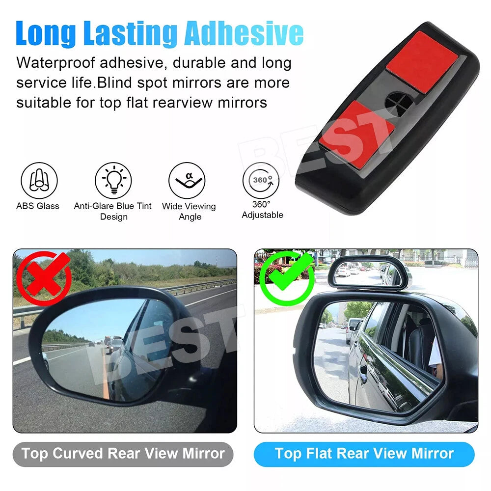 2x Adjustable Blind Spot Wide Angle Rear View Side Mirror for Universal Car - view 3