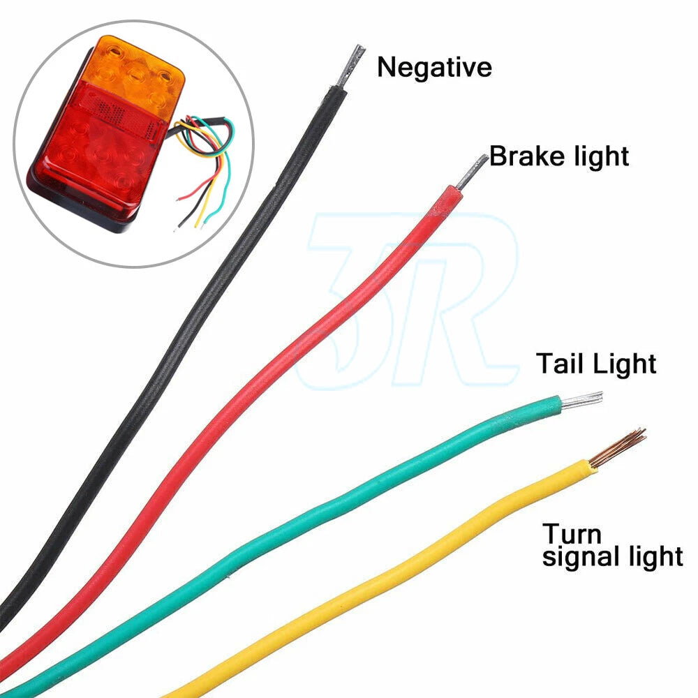 2X 10LED Tail Lights Trailer Ute Caravan Truck Stop Indicator rear LAMP 12V IP67 - view 2