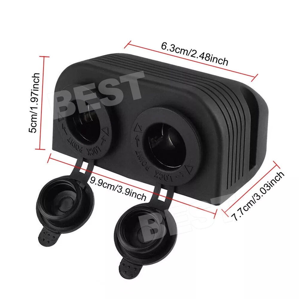 12V Socket Dual Power Sockets 12 Volt Cigarette Lighter Socket Interior Outlet - view 6