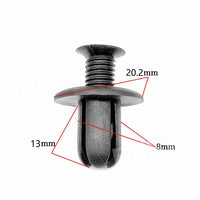 100XCar Plastic 8MM Scrivet Screw Clips Fit Door Boot Trim Panels Bumper Fastene - view 2