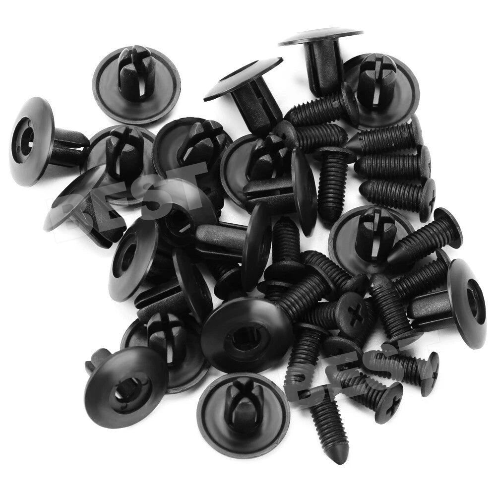 100XCar Plastic 8MM Scrivet Screw Clips Fit Door Boot Trim Panels Bumper Fastene - view 8