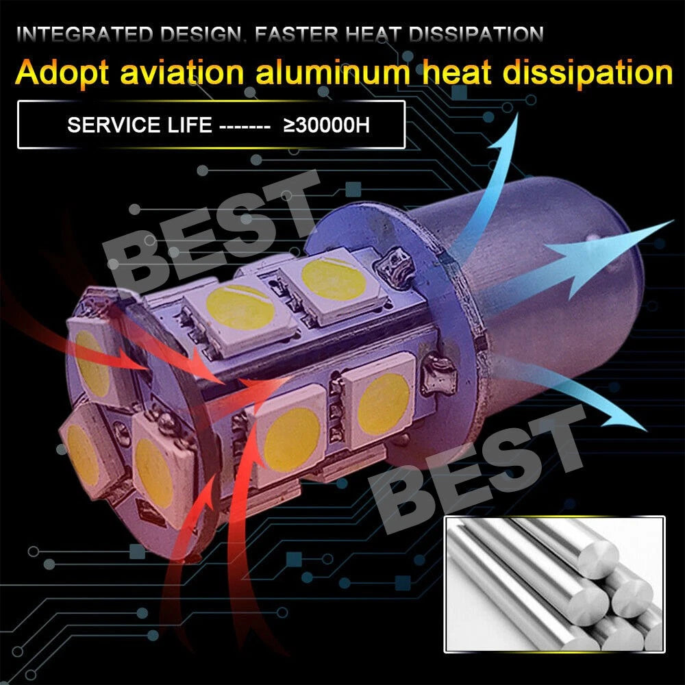 8X White BAY15D 13SMD LED 1156 Car Tail Brake Stop Tail Light Bulb Globe 12v - view 3