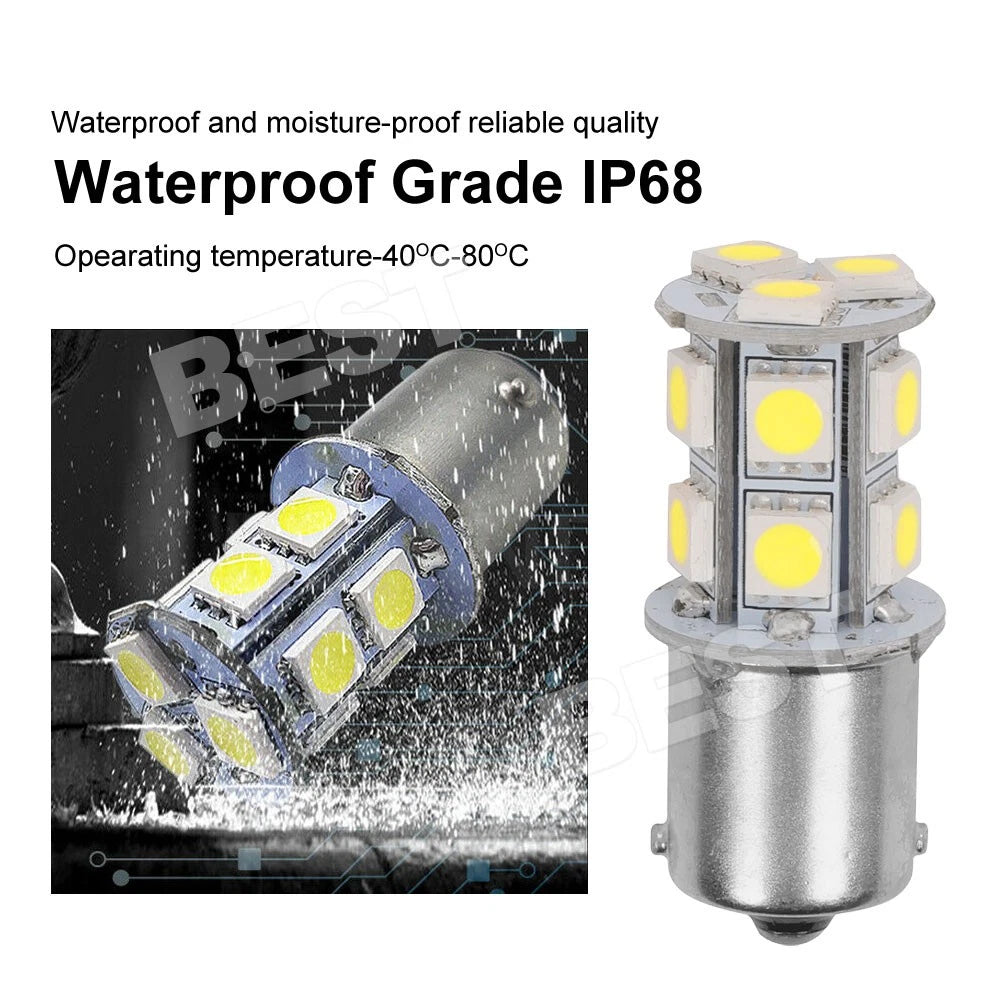 8X White BAY15D 13SMD LED 1156 Car Tail Brake Stop Tail Light Bulb Globe 12v - view 5