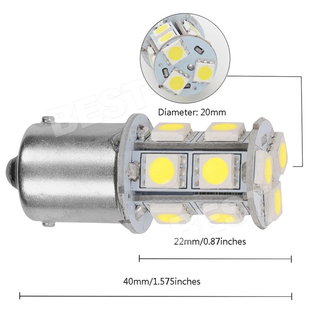 8X White BAY15D 13SMD LED 1156 Car Tail Brake Stop Tail Light Bulb Globe 12v - view 6