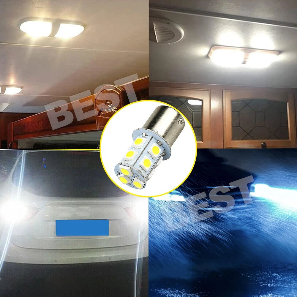 8X White BAY15D 13SMD LED 1156 Car Tail Brake Stop Tail Light Bulb Globe 12v - view 7