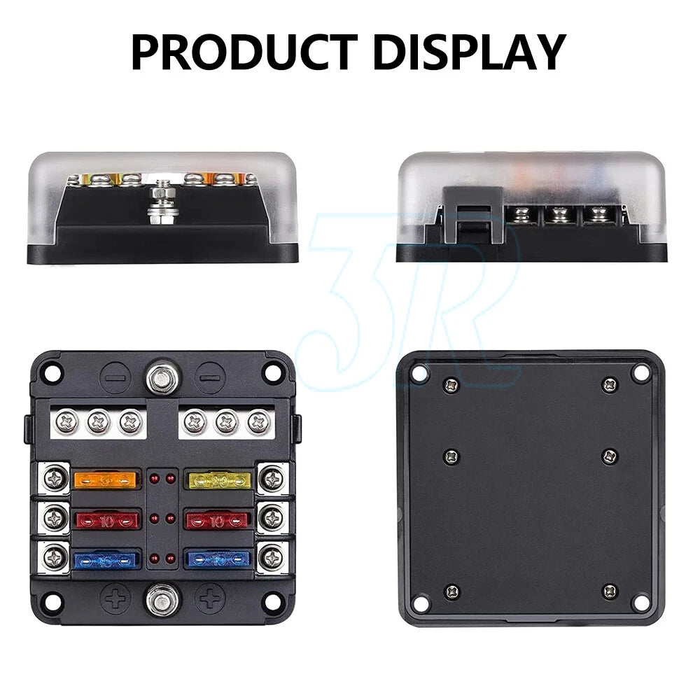 23PCS 6 Way Blade Fuse Box Block Holder Indicator LED Light 12V/32V Car Marine - view 2
