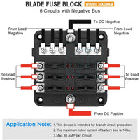 23PCS 6 Way Blade Fuse Box Block Holder Indicator LED Light 12V/32V Car Marine - view 5