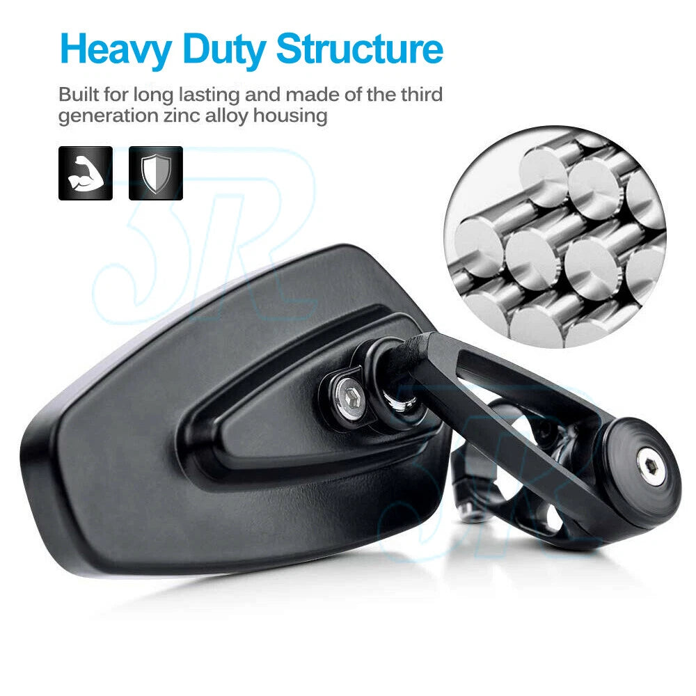 Universal Motorcycle 7/8" Handle Bar End Mirrors Rear Side View Cafe Racer Set - view 3