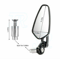 Universal Motorcycle 7/8" Handle Bar End Mirrors Rear Side View Cafe Racer Set - view 6