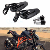 Universal Motorcycle 7/8" Handle Bar End Mirrors Rear Side View Cafe Racer Set - view 9