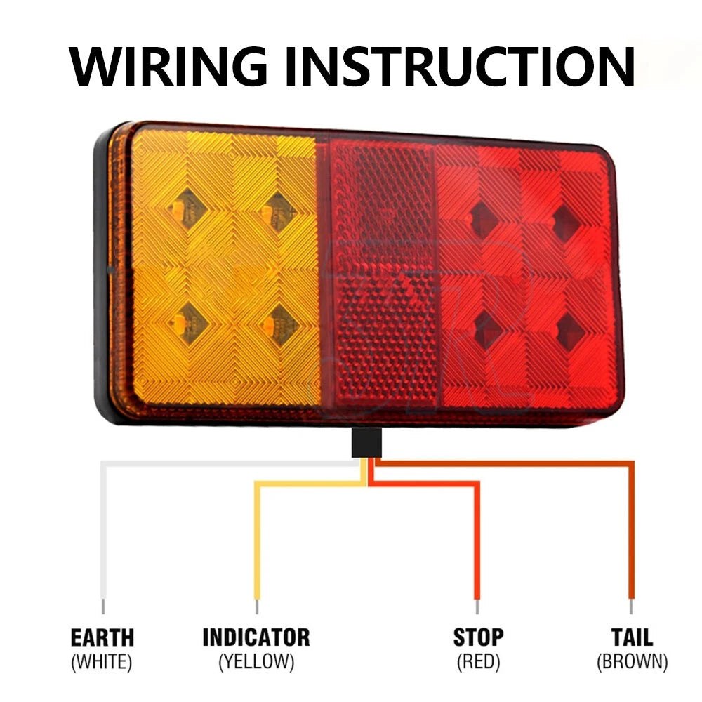 2x LED Led Tail TRAILER LIGHTS TAIL LAMP STOP INDICATOR 12V VOLT 4WD 4X4 CAMPER - view 6