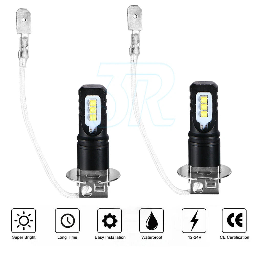 2X NIGHTEYE 2pcs H3 80W 6000K LED Fog Driving Light Bulbs Car Lamp Globes White - view 2