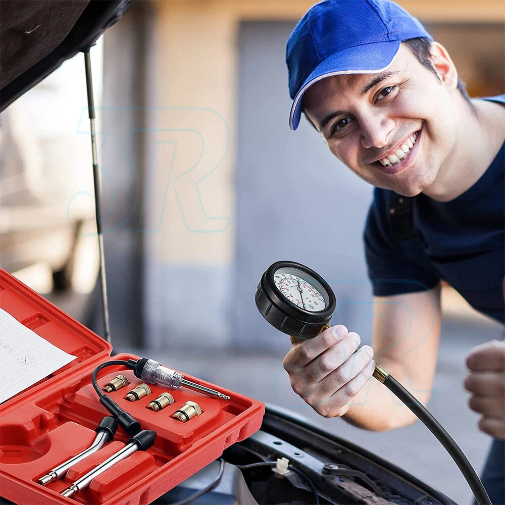 PETROL ENGINE COMPRESSION TEST TESTER KIT SET FOR AUTOMOTIVE CAR TOOL - view 10