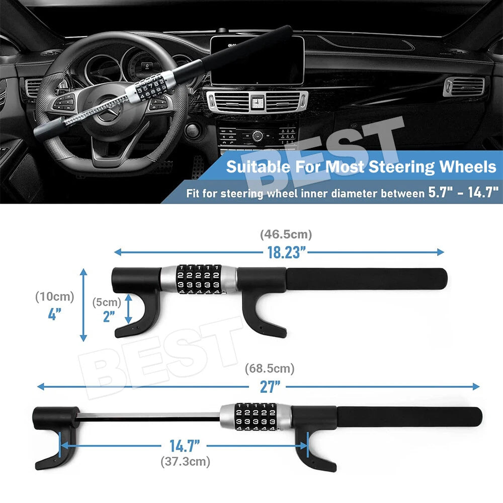 Car Steering Wheel Lock Keyless 5 Coded Combination Locker Security Anti Theft - view 7