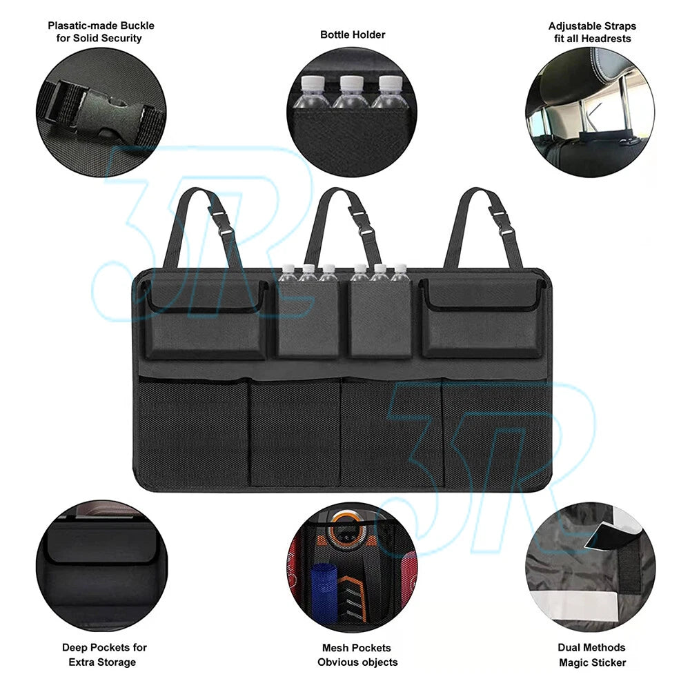 Large Car Seat Back Organiser Hanging Pouch Bag SUV Hatchback Trunk Boot Storage - view 2