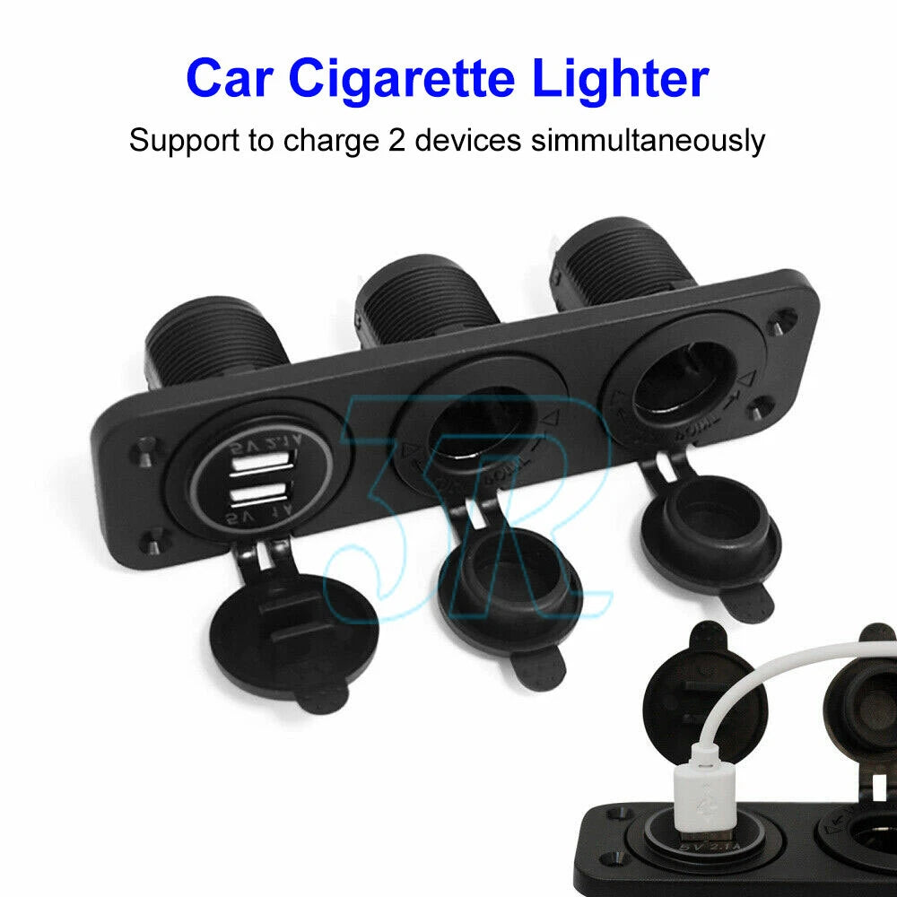 12V Cigarette Lighter Socket Adapter Power Plug DC USB Charger Car Boat Caravan - view 3