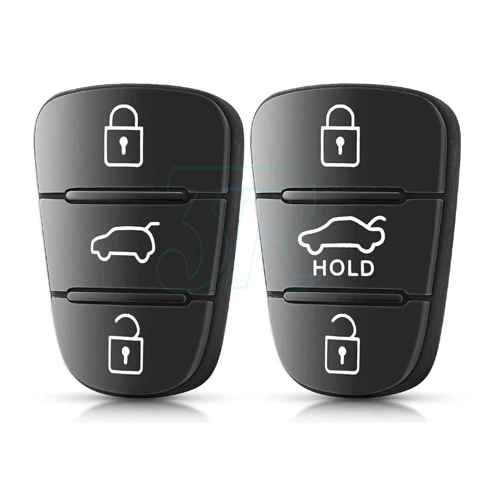 4X 3 Button Flip Key Replacement Rubber Keypad For Hyundai i30 i20 i35 Elantra - view 1