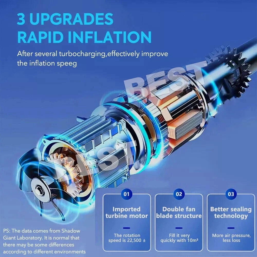 Car Bike Tire Air Inflator Portable Tyre Electric Pump Cordless Rechargeable - view 4