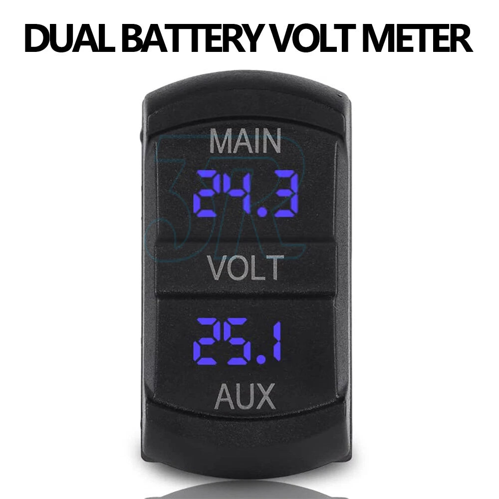 12V Voltmeter Dual Battery Monitor LED Digital Boat Car Voltage Marine Gauge - view 1