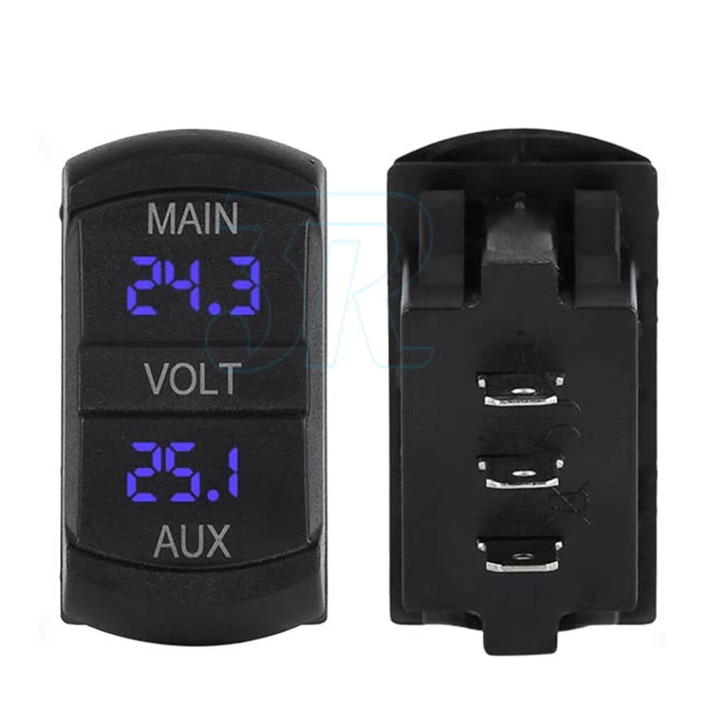 12V Voltmeter Dual Battery Monitor LED Digital Boat Car Voltage Marine Gauge - view 2