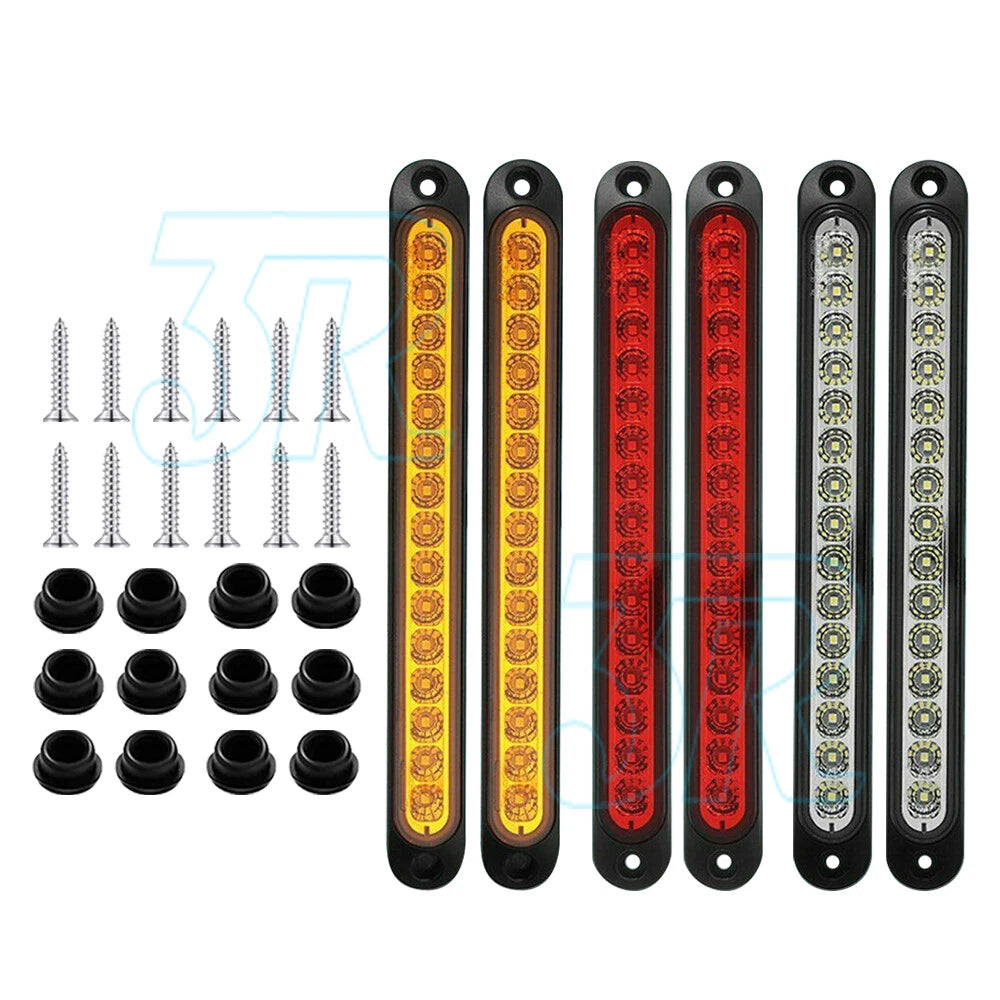 6x 15 LED Tail Lights UTE STOP Brake Indicator Reverse Slim Truck Trailer Lights - view 1