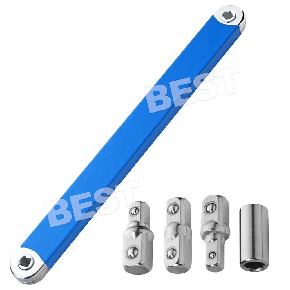 Spanner Extension Wrench Set Offset Ratchet Spanner Extender with-Adapter Socket - view 1