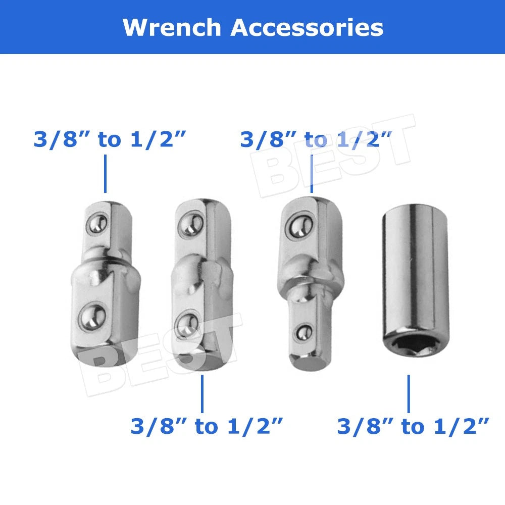 Spanner Extension Wrench Set Offset Ratchet Spanner Extender with-Adapter Socket - view 3