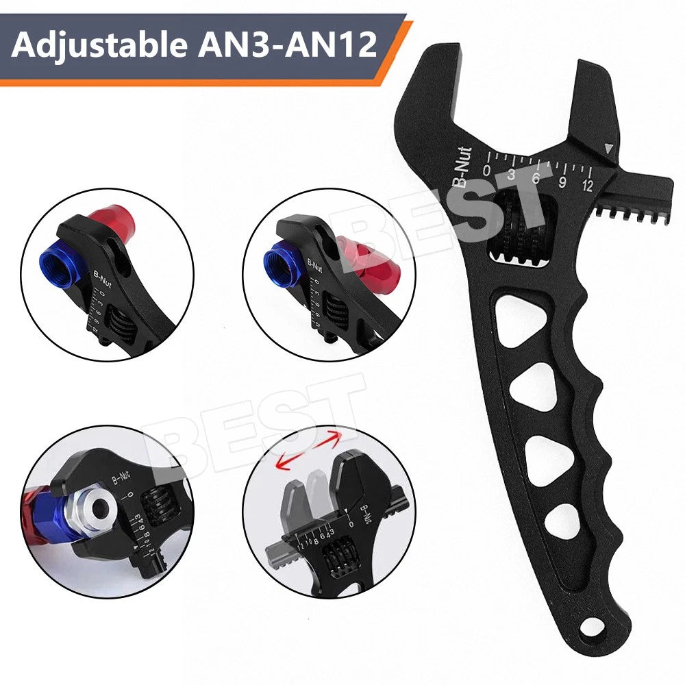 3AN-12AN Multitool Adjustable Aluminum Alloy Wrench Fitting Spanner Repair Tool - view 4