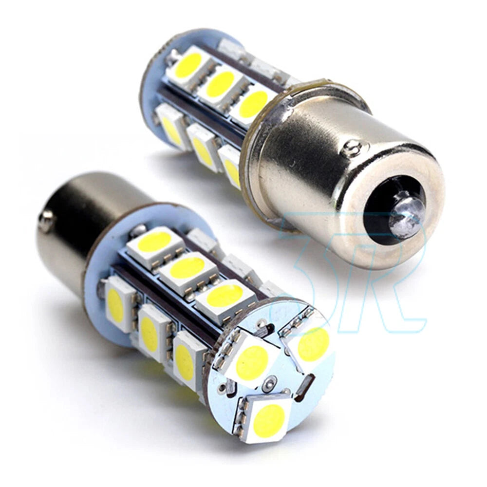 4X 18 LED BRAKE REVERSE TURN STOP TAIL LIGHT BULB 1156 BA15S 12V CAR WHITE GLOBE - view 1