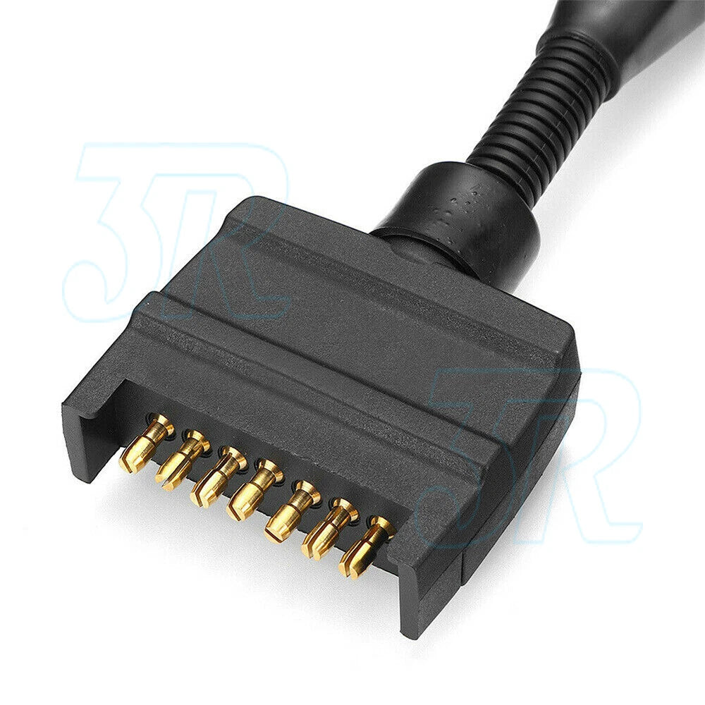 Trailer 12 Pin Female Socket To 7 Pin Flat Plug Adaptor Caravan Wiring Connector - view 3