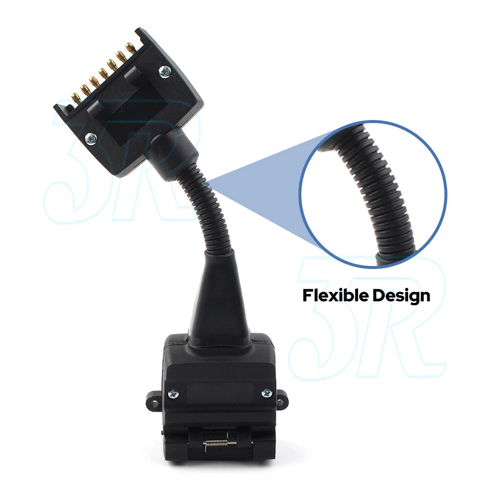 Trailer 12 Pin Female Socket To 7 Pin Flat Plug Adaptor Caravan Wiring Connector - view 5