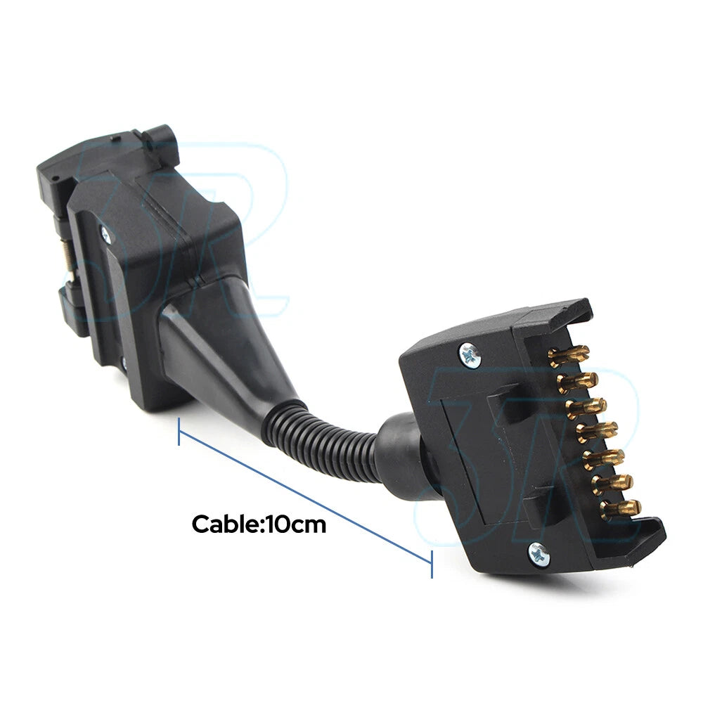 Trailer 12 Pin Female Socket To 7 Pin Flat Plug Adaptor Caravan Wiring Connector - view 6