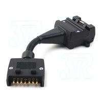 Trailer 12 Pin Female Socket To 7 Pin Flat Plug Adaptor Caravan Wiring Connector - view 8