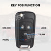 5 Buttons For Holden Commodore VF 2013-2017 Flip Remote Car Key Shell Case Fob