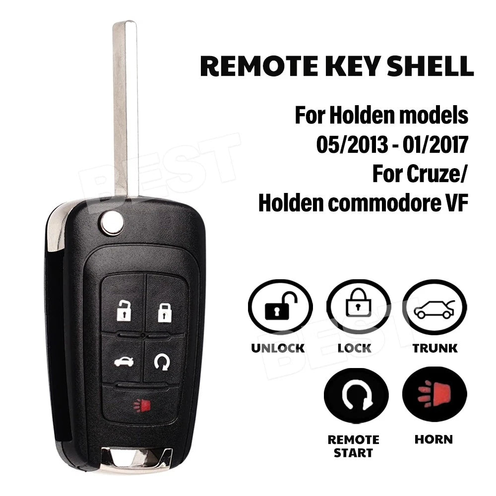 5 Buttons For Holden Commodore VF 2013-2017 Flip Remote Car Key Shell Case Fob - view 2