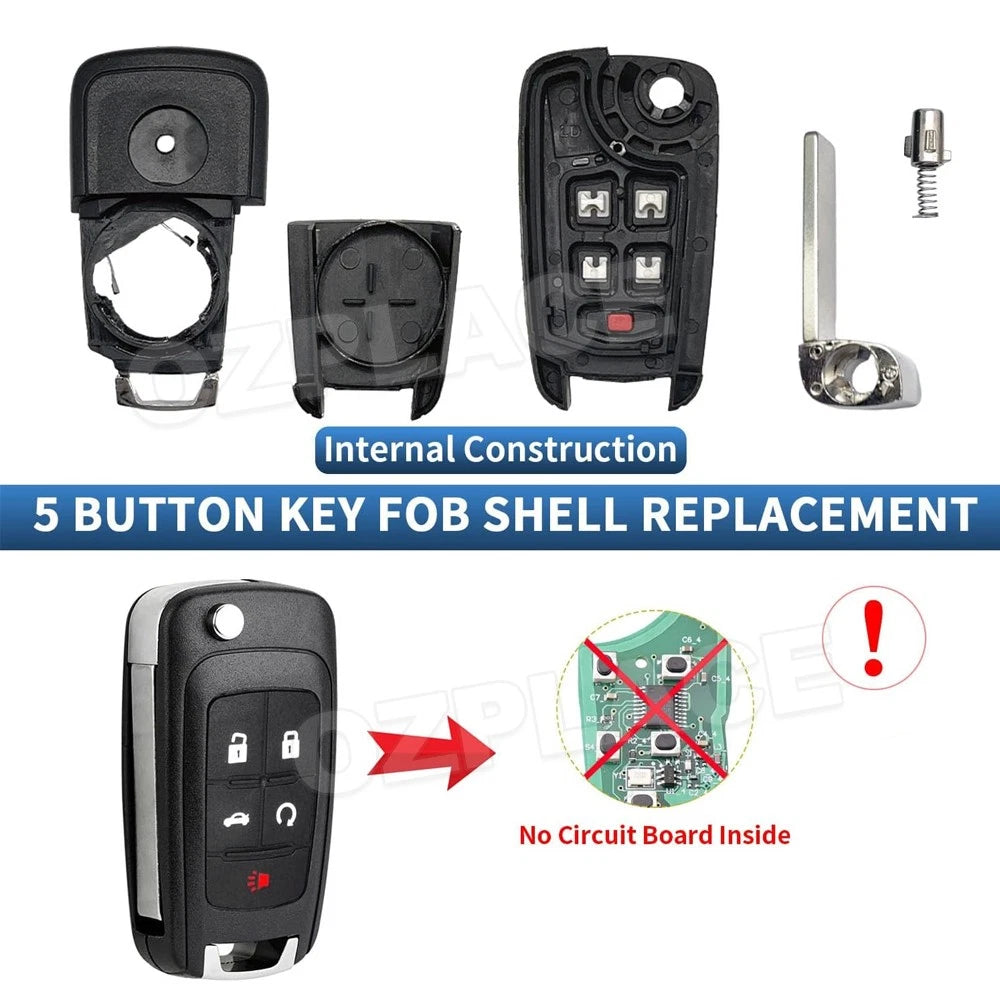 5 Buttons For Holden Commodore VF 2013-2017 Flip Remote Car Key Shell Case Fob - view 5