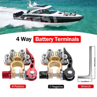 Pair 12V 4-Way Car Battery Terminals Isolator Batteries Connector Clamp Caravan - view 2