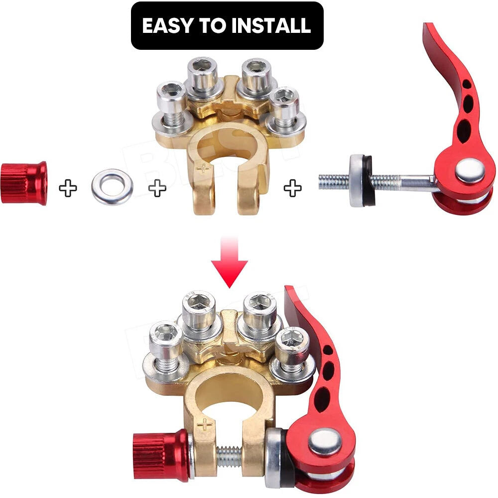 Pair 12V 4-Way Car Battery Terminals Isolator Batteries Connector Clamp Caravan - view 6