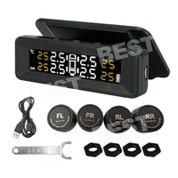 Solar Wireless Car TPMS Tire Monitor Tyre Pressure Monitoring System + 4 Sensors - view 2