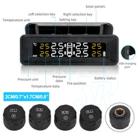Solar Wireless Car TPMS Tire Monitor Tyre Pressure Monitoring System + 4 Sensors - view 3