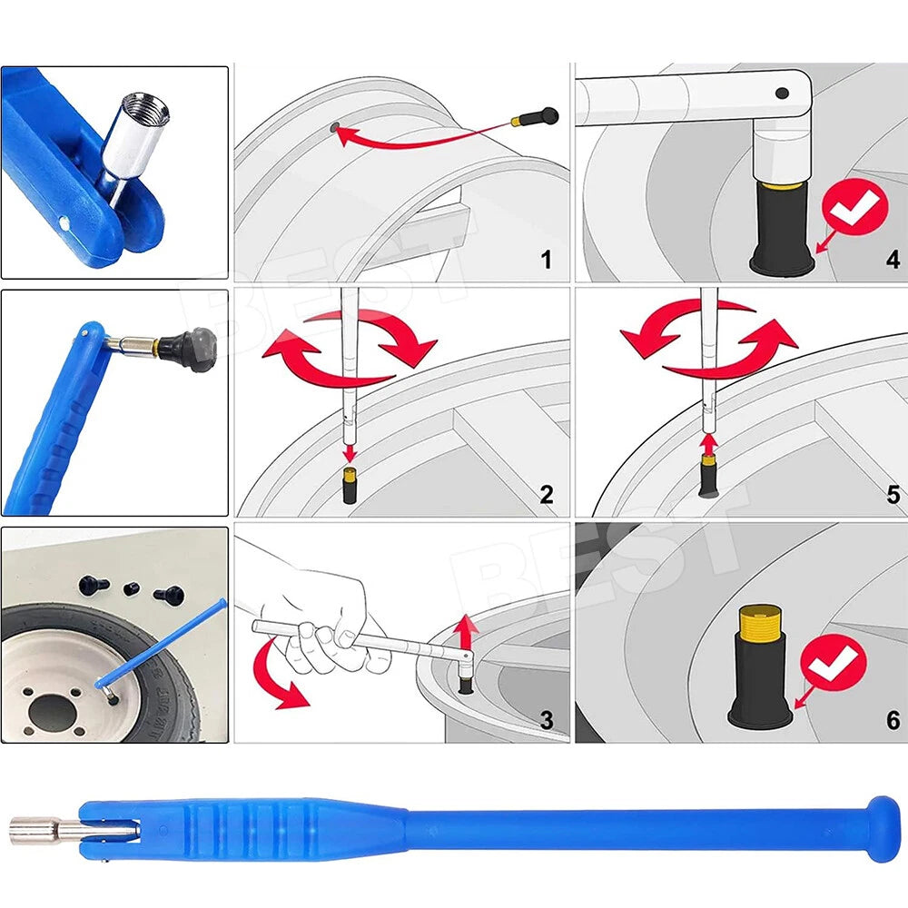 43pcs Car Tyre Valve Stem Puller base Quick Remover Tire Repair Installer Tool - view 11