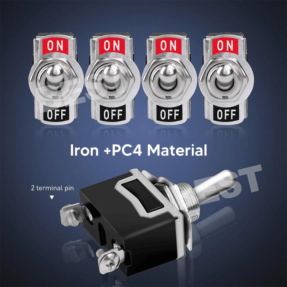 10pcs 12 Volt Toggle Flick Switch Waterproof ON/OFF Car Dash Light Metal Boot - view 2