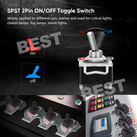 10pcs 12 Volt Toggle Flick Switch Waterproof ON/OFF Car Dash Light Metal Boot - view 3